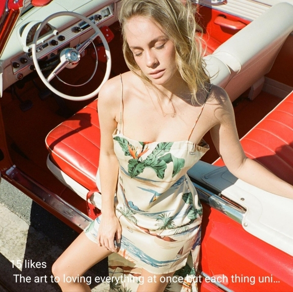 The Games We Play Tropical Print Spaghetti Strap mulletDress 100% Silk Sz Small - Picture 3 of 15